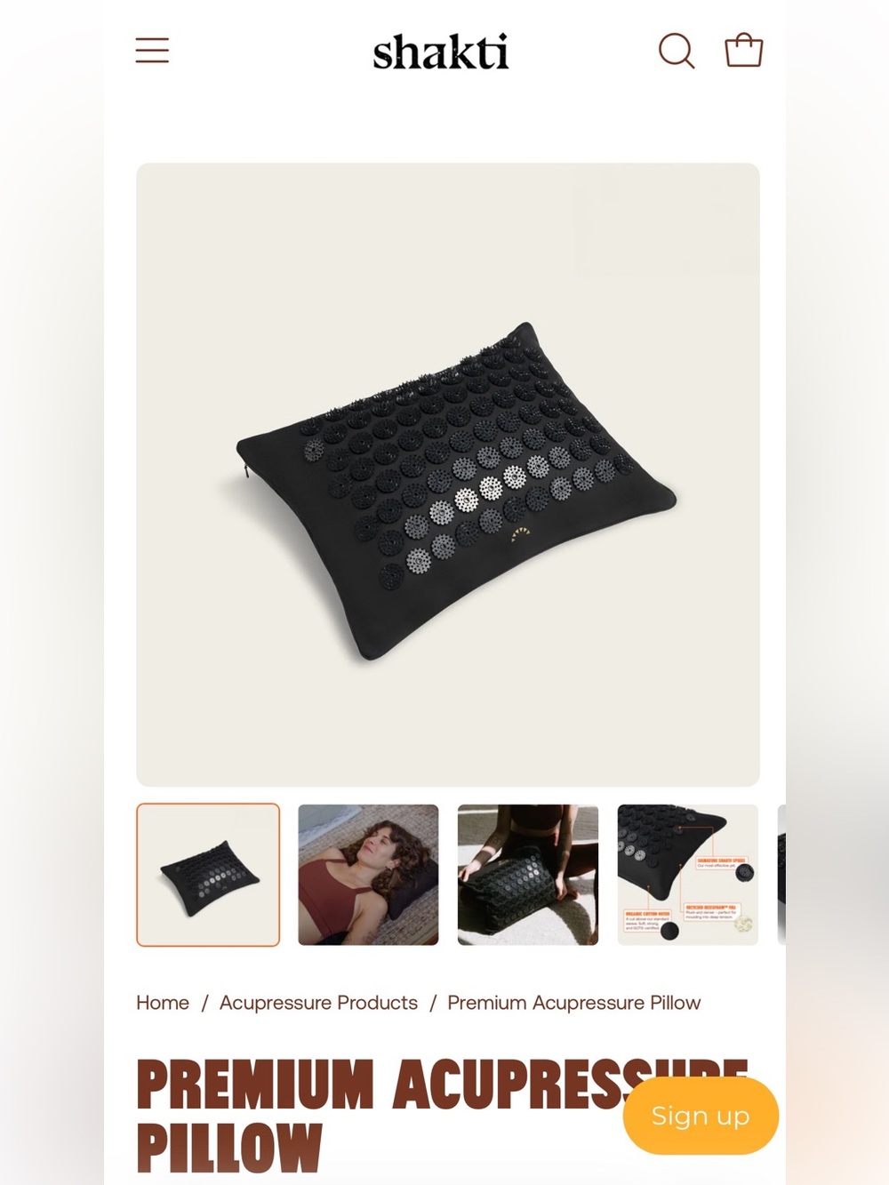 SHAKTI - Premium Acupressure Pillow - Level 1 - Black